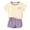 Purple, variant on Girls Outfits 2 piece Summer Floral Print Outfit Set Casual Toddler Baby Clothes Two Piece T-Shirt and Shorts for Beach School Party,Purple,1-2 Years