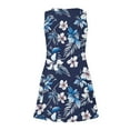 thumbnail image 4 of Tropical Print Dress for Women Sleeveless V Neck Summer Mini Dress Casual Vacation Beach Sundress, 4 of 6