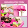 thumbnail image 3 of Wisairt Play Kitchen Set for Kids, 2.1FT Toy Play Kitchen w/ Realistic Lights Sounds Simulation Spray for Toddlers Girls Boys Gift 42Pcs - Small (Pink 18x8.6x24.8in), 3 of 7