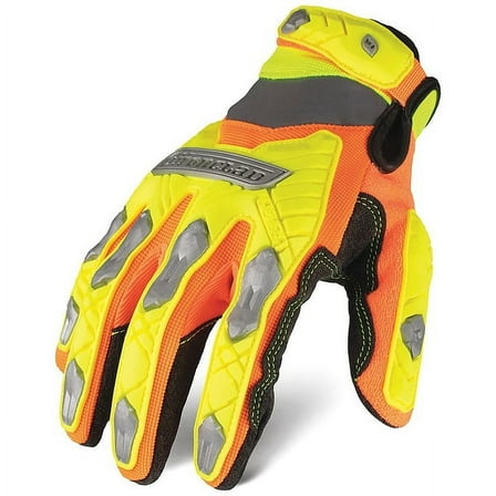 COMMAND IEX-HZI5 Mechanics Gloves, Synthetic Leather Palm, Polyester Back, L