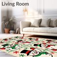 thumbnail image 2 of ODIKA 2'x3' Machine Washable Non-Slip Area Rug, Classic Vintage Snowman Family Nostalgic Yuletide Scene High Traffic Rug, White, 652317, 2 of 7
