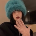 thumbnail image 3 of Eoperou Cozy Stylish Autumn Winter Women's Plush Hat Warm Lightweight Windproof Imitation Fur Thickened Ear Protection Bucket Hat, 3 of 7