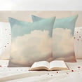thumbnail image 3 of Vintage Cloudy Sky Outdoor Waterproof Pillow Covers, Retro Rustic Clouds Scenery Decorative Square Throw Pillowcase Sofa Cushion Sham for Patio/Couch/Chair, 18"x18" 2 Pack, 3 of 8