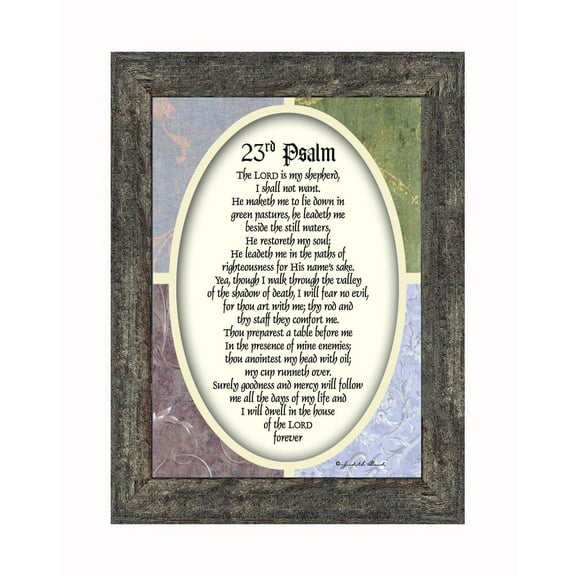23rd Psalm, Framed Bible Verse from Psalms, Comfort and Encouragement for the Hurting, 7x9 77931
