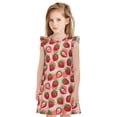 thumbnail image 1 of Fotbe Cute Strawberry Vestido de Dormir para Niñas de 3 a 10 Años, Mangas Cortas, Estilo Princesa, Pijama Camisón con Mangas Voladas-Small, 1 of 6