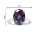 thumbnail image 3 of Sterling Silver 3.37 Ct Oval Shape Color Changing Alexandrite Solitaire Engagement Women Ring Size 5, 3 of 6