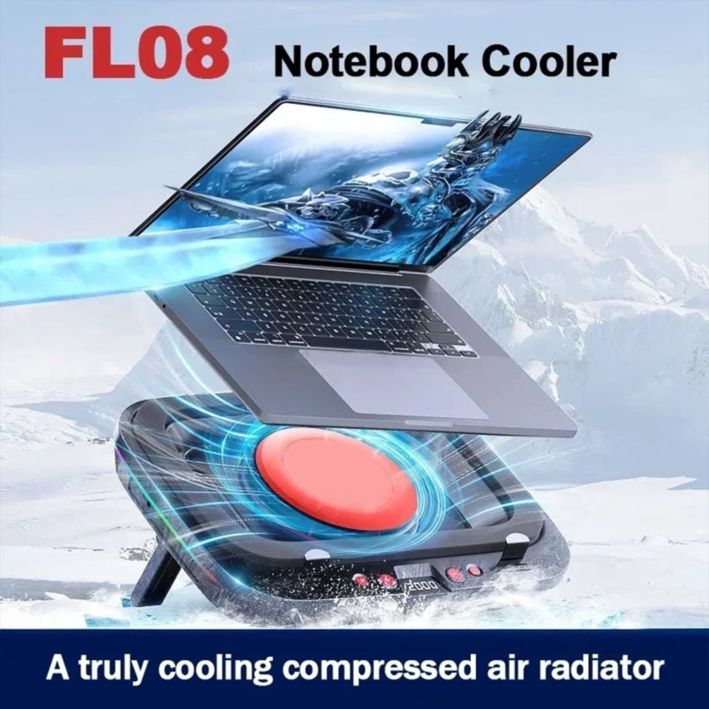 FL08 Laptop Cooling Stand 2400RPM Powerful Fan Notebook Heat Dissipation Base Enhances Optimaled Airflows and Durability