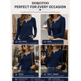 thumbnail image 4 of DOKOTOO Womens Crewneck Tops Casual Long Sleeve Shirts Color Block Blouses for Women Spring Slim Fit Pullover XL, 4 of 10