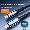 thumbnail image 4 of 240w Dual-Head Type C to Type C Data Cable with Intelligent Power-Off and Overcharge Prevention, USB Charging Cable with Led Light for Phone Laptops Tablets, 4 of 8