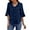 Navy Blue, variant on Chiffon Blouses for Women Dressy Ruffle V Neck Tops Summer Casual 3/4 Sleeve Shirts