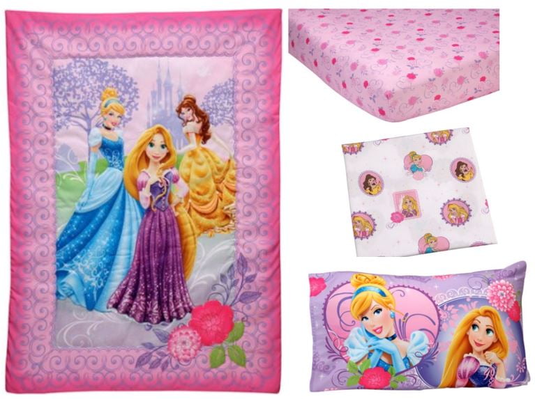 Disney Princess Toddler Bed with Canopy and Bedding Set Value Bundle