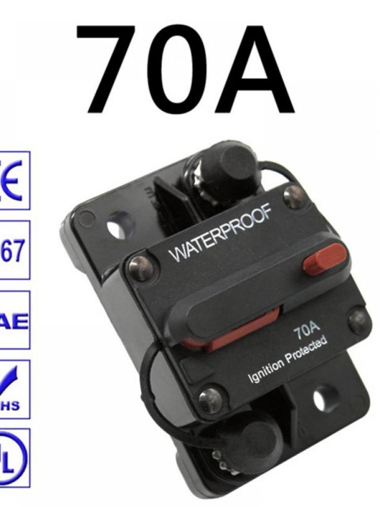 30300A Car Speaker Resettable Fuse,70 Amp Circuit Breaker with Manual