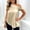 Beige, variant on Womens off Shoulder Blouses Satin Sleeveless Asymmetrical Hem Going Out Casual Shirts Tops White