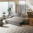 thumbnail image 2 of 70.1" Multi-Functional Velvet Loveseat Bed, 3-in-1 Convertible Sleeper Sofa, Queen Pull Out Sofa Bed with Side Storage Bag for Living Room, Bedroom, Apartment, Office, Grey (Old Sku:W1885P143788), 2 of 9