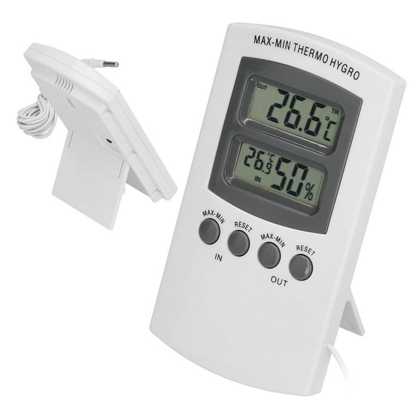 Monitor De Calidad Del Aire - Termohigrómetro Digital Portátil, Mide Temperatura Y Humedad, Pantalla LCD, Alarmas
