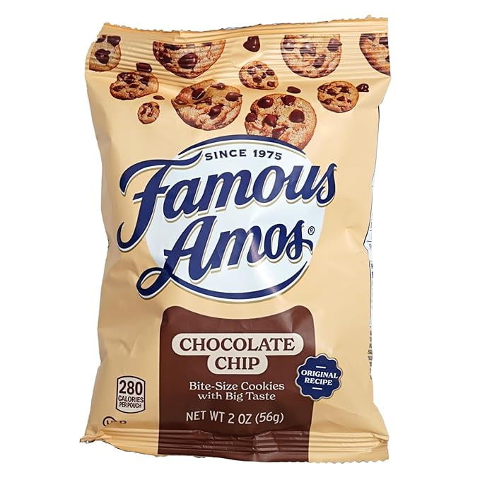 Famous Amos - 2oz Bags, Pack of 42, Chocolate Chip Cookies Individual Bags of Famous Amos