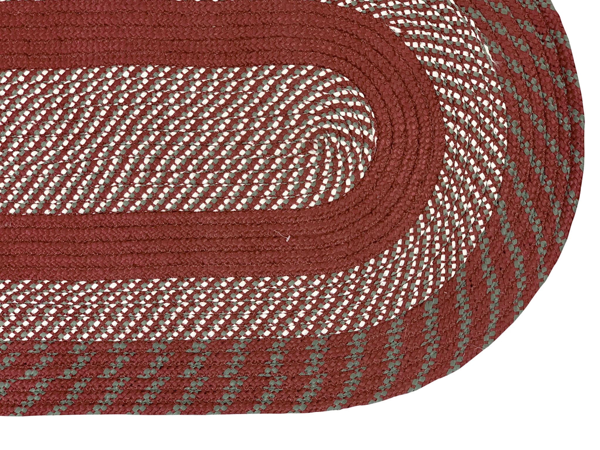 Better Trends Round Braided Rug, 8' (96") Diameter, Reversible Indoor Area Rug for Living Room or Bedroom, Stain-Resistant 100% Polypropylene, Newport Collection – Barn Red