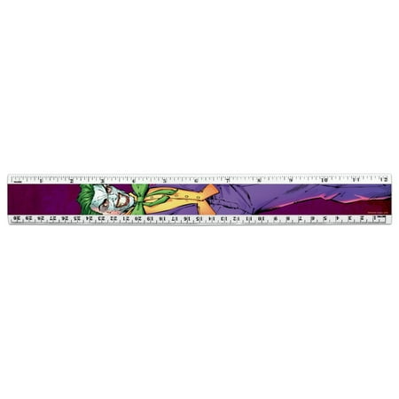 Batman Joker Character 12 Inch Standard and Metric Plastic Ruler