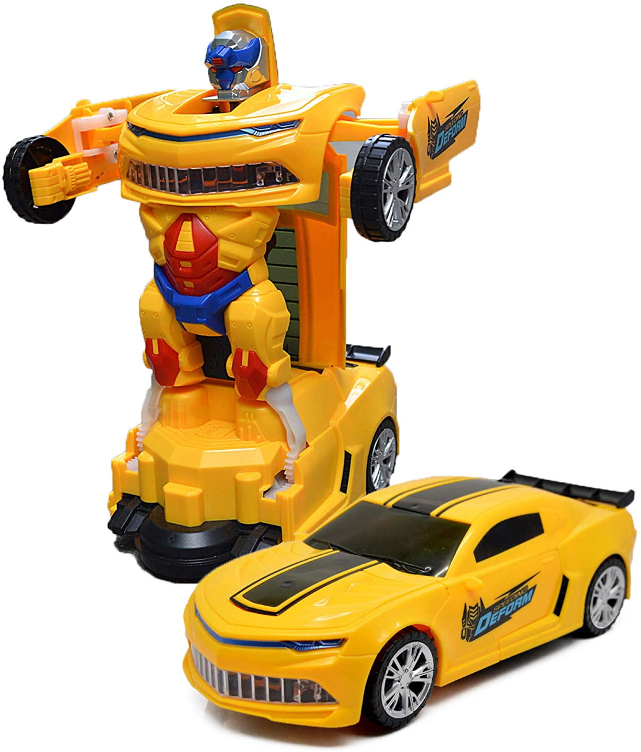 WonderPlay Battery Bumble Bee Transformer Style Car With Lights