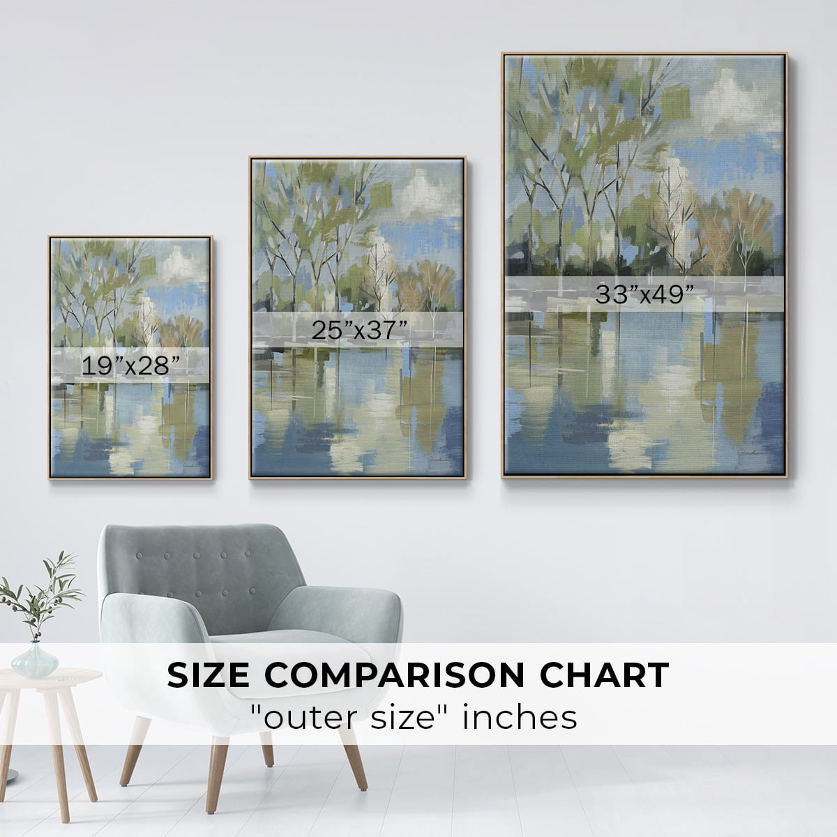 Enchanted Forest II Framed Premium Gallery Wrapped Canvas - Ready to Hang - 27 x 41 - Natural Wood Floating Frame