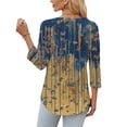 thumbnail image 5 of Ounisa Women's 2025 Fashion Tops 3/4 Length Sleeve Business Casual Printed Blouses Summer Tees Shirts, 5 of 7