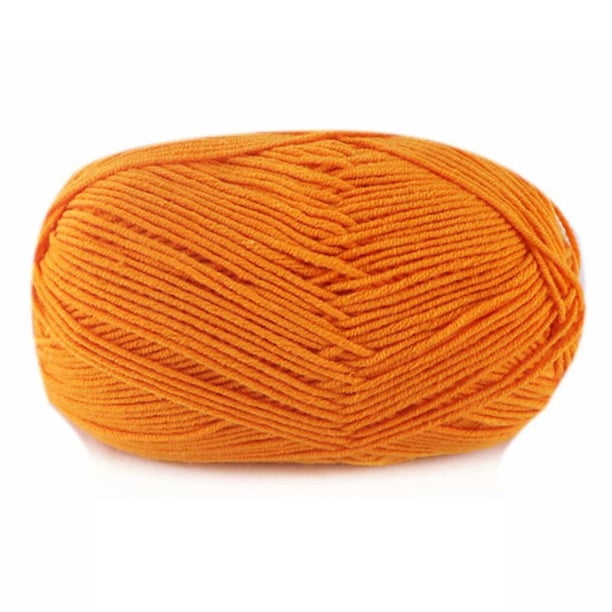 Yuarrent Hilo de ganchillo, hilo de tejer multicolor, artesanías para ropa de bebé, juego de madejas de hilos flexibles, artes de 4 capas para Artesanía 30naranja
