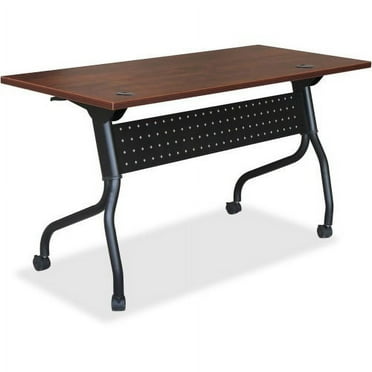 Lorell Cherry Flip Top Training Table Rectangle Top - Four Leg Base - 4 Legs - 48" Table Top Width x 23.60" Table Top Depth - 29.50" Height x 47.25" Width x 23.63" Depth - Assembly Required - Mahogany