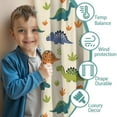 thumbnail image 3 of Blackout Kids Curtains,Beige Dinosaurs Plants Leaves Pattern Childrens Insulated Curtains Set Of 2,Bedroom Essentials,Toddler Room Decor 42"x54", 3 of 5