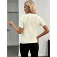 thumbnail image 2 of Women's Fashion Inspiration Twisted Rope Decorative Round-Neck Sweater, 2 of 5