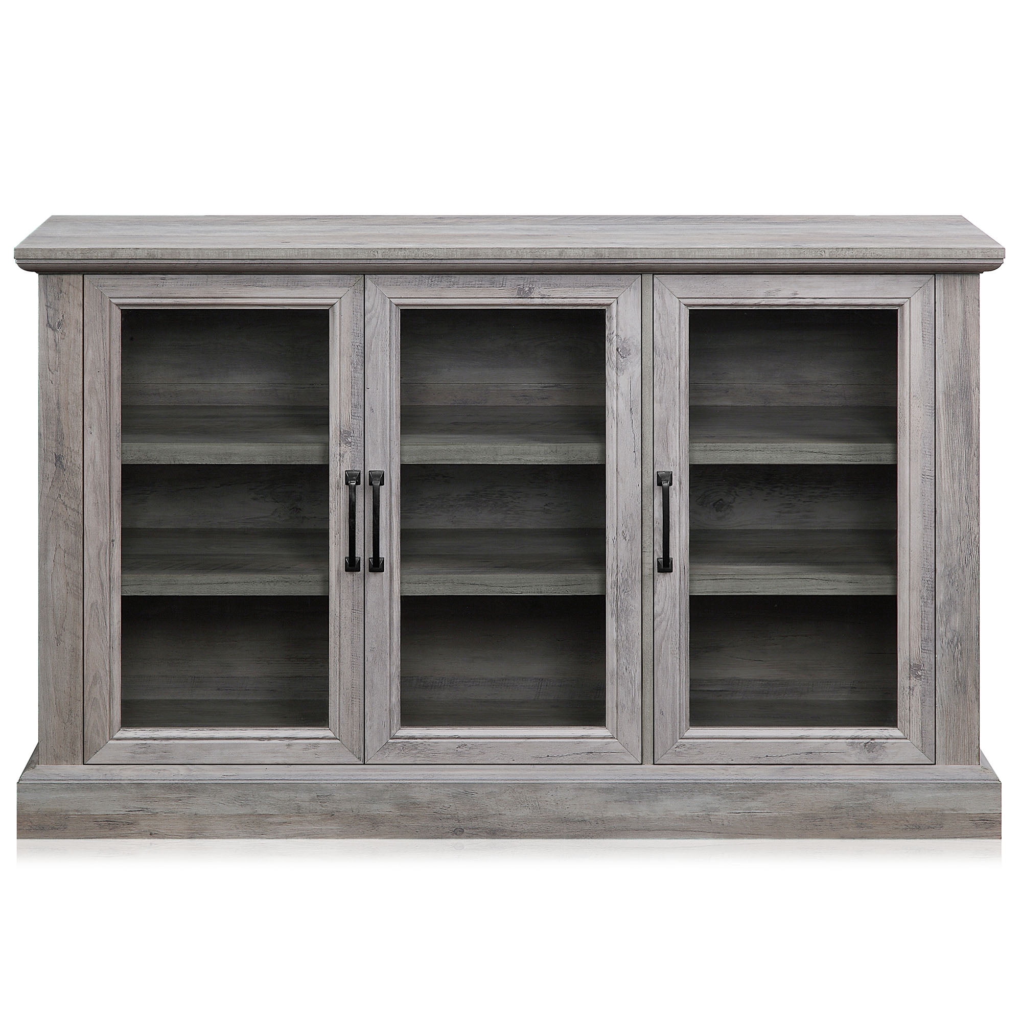 Belleze Liam 55 Rustic Farmhouse Wood Sideboard Universal Stand Buffet Cabinet Living Room Glass Storage 5 Colors Walmart Com Walmart Com