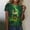 #100-Multicolor, variant on Haivin Ladies' St. Patrick's Day Printed Short Sleeved Round Neck Top