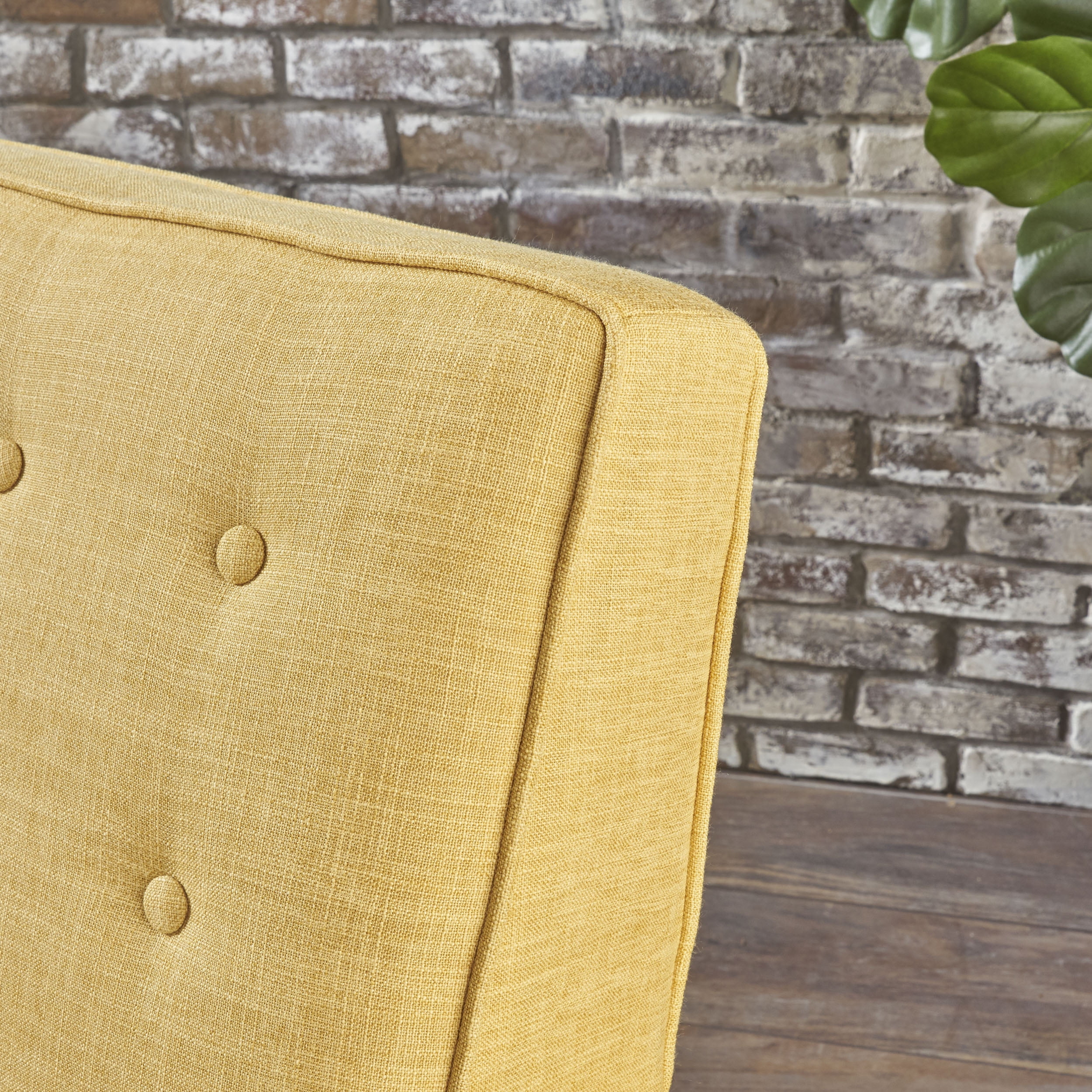 Noble House Mercury Standard Fabric Tufted Recliner, Yellow
