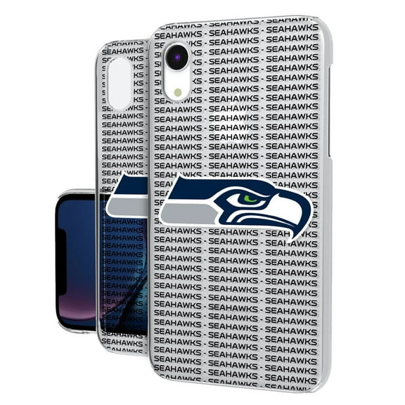Seattle Seahawks iPhone Clear Text Backdrop Design Case