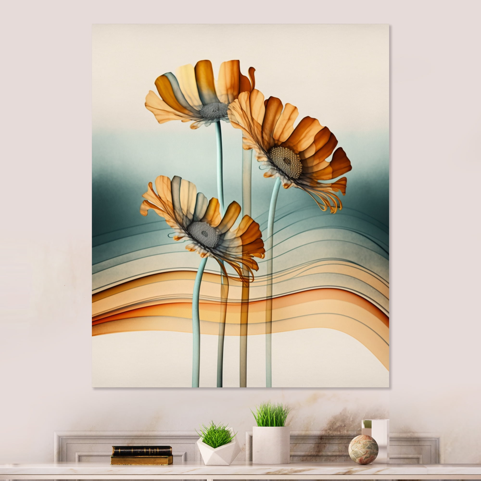 Designart Hyperrealistic Daisy Flowers V Canvas Wall Art