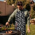 thumbnail image 4 of Black White Medical Symbol Pattern Apron-Garden Aprons for Women with Pockets-Cotton Linen Waterproof Kitchen Cooking Gardening Aprons Adjustable for Kitchen,Cooking,BBQ and Salon 33x27 Inch, 4 of 7