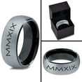 thumbnail image 4 of Tungsten Gradutaing Class Of 2019 Roman Numerals Engraved Band Ring 8mm Men Women Comfort Fit Black Dome Brushed Gray Polished, 4 of 4