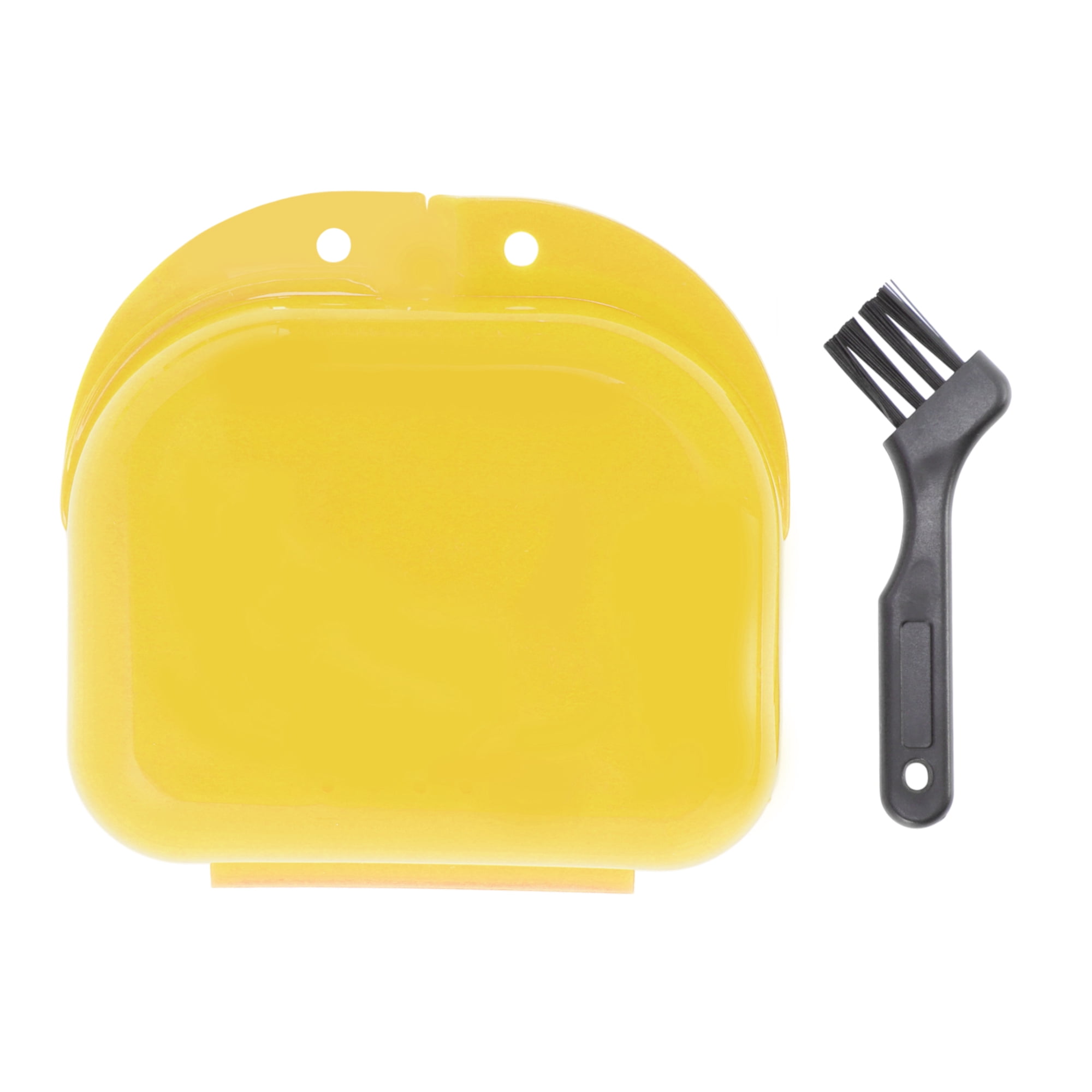 Unique Bargains Mini Braces Box with Brush 1 Set Yellow