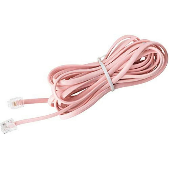 Telephone Cords for Landline Phones - Phone Cords for Landline Phones to Wall Jack - Superb Sound Quality Sturdy Materials - Ladies Pink - Phone Cord for Any Device w/a Phone Jack (25ft Phone Cord)