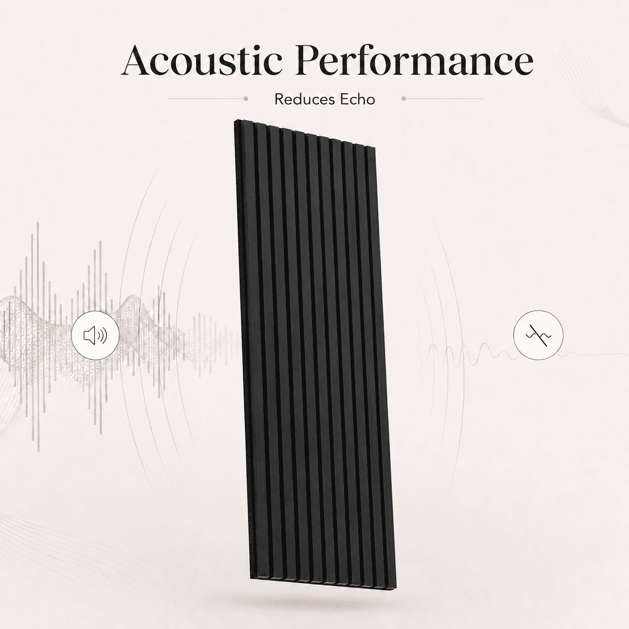 4-Pack Wood Slat Acoustic Wall Panels, 23.5" x 47.1" MDF Slat Wall Paneling for Modern Interior Wall Decor, Sound Absorbing Accent Panels, 31 Sq. Ft,Matte Black