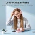 thumbnail image 5 of Wireless Bluetooth Headphones with Microphone, Hi-Fi Stereo Wireless Foldable Headset, Comfort Fit Over Ear Headphones and Wired Mode ffor Computer Laptop Travel Home Office PC (Pink), 5 of 5