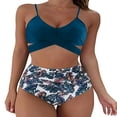 thumbnail image 1 of Female Two-Piece Bathing Suit  Spaghetti Strap Bikini Tops Leopard Print Bikini Panties Swimsuits Yellow L, 1 of 8