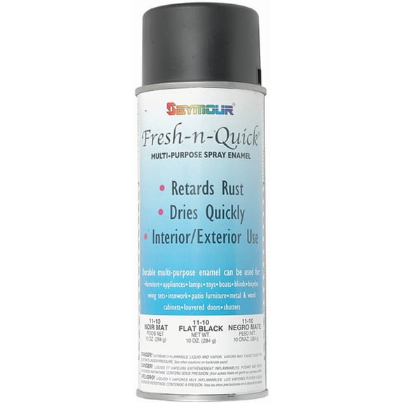 Seymour of Sycamore 11-10 16 oz Fresh-N-Auick VOC Compliant Spray Paint, Flat Black - Pack of 6