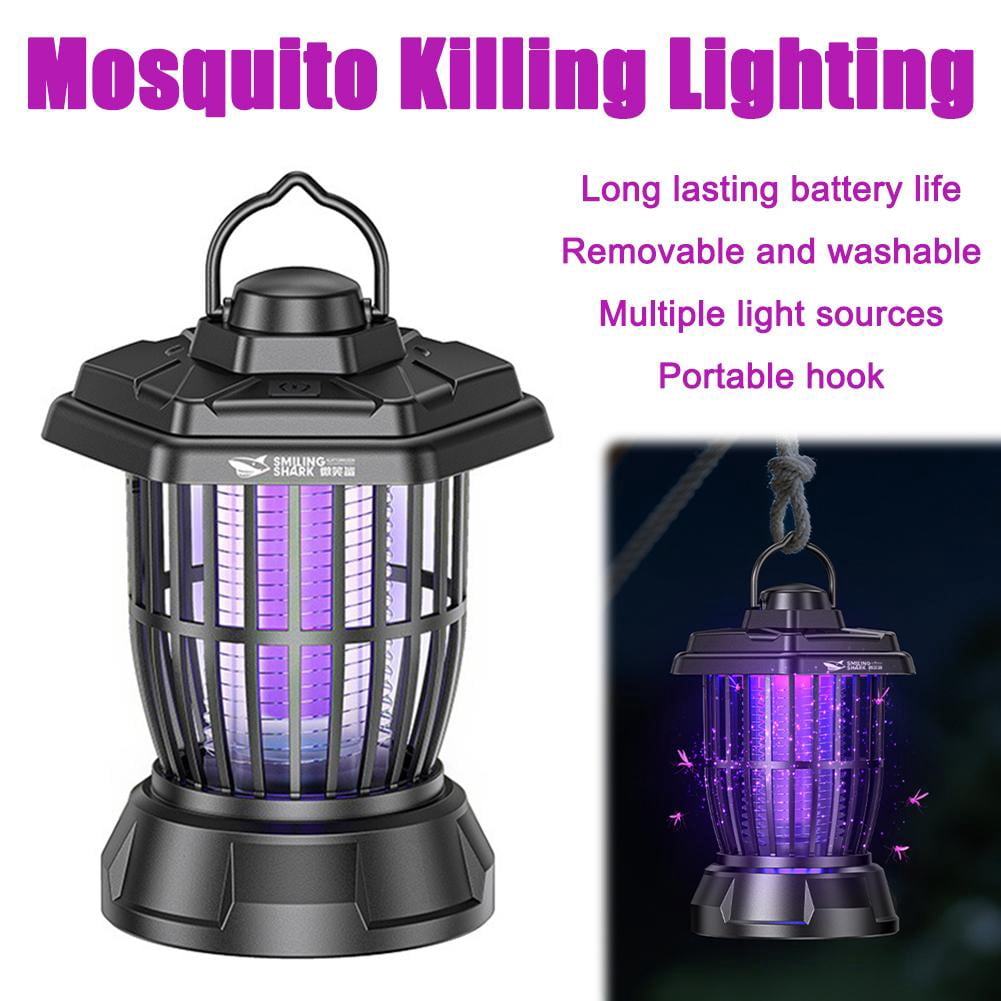 2-in-1 Rechargeable Bug Zapper Lantern, LED Camping Light & Electric Mosquito Zapper, Portable Outdoor Indoor Hanging Lamp for Patio Garden Picnic 1pcs