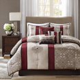 thumbnail image 1 of Madison Park Donovan 7 Piece Comforter Set, Californie Très Grand, Rouge, 1 of 5