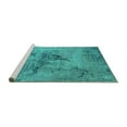 thumbnail image 2 of Ahgly Company Machine Washable Indoor Rectangle Oriental Turquoise Blue Industrial Area Rugs, 3' x 5', 2 of 4