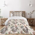 thumbnail image 3 of Ambesonne Butterfly Quilted Bedspread Set 2 Pcs, Soft Colored Animals, Twin Size, Multicolor, 3 of 6