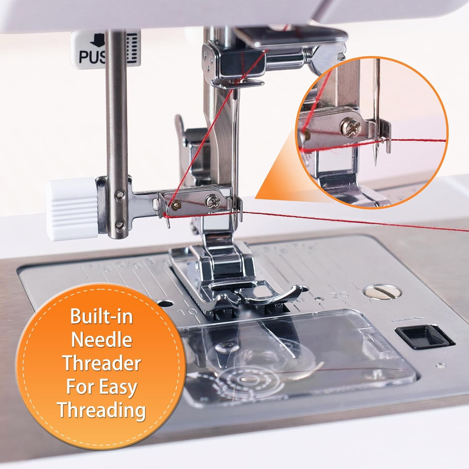 FEIYUE FYe350 Beginner Sewing Machine with Multiple Needle Positions, Energy Saving Servo Motor, 23 Built-in Stitches, Heavy Duty & Portables, Factory Serviced
