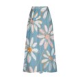 thumbnail image 5 of SMihono Womens Casual 2025 Floral Printed Skirts Soft High Elastic Waisted Skirt Leisure Summer Pleated Midi Skirts with Pockets Light Blue 8, 5 of 5