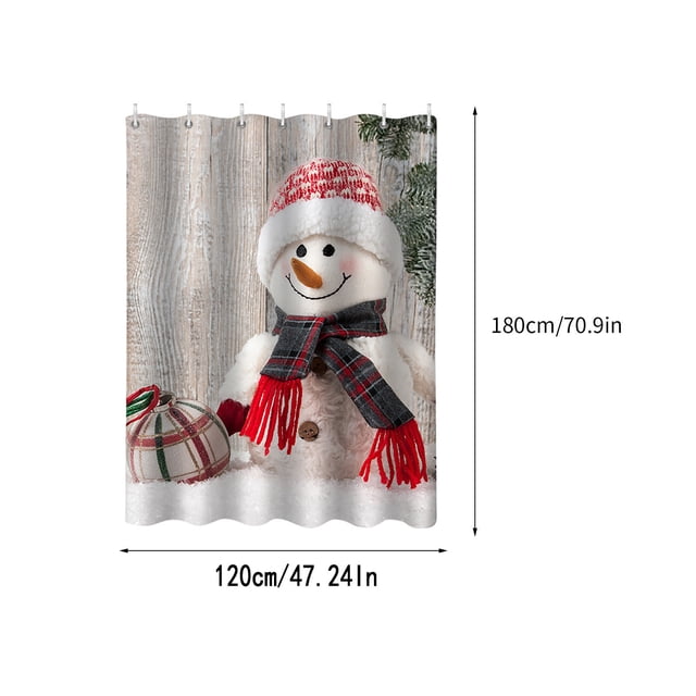 Rideau de Douche de Noël Rideau de Douche Imprimé de Noël Rideau de Douche Anti-Humidité et Antidérapant