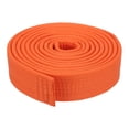 thumbnail image 1 of Cinturón de clasificación de taekwondo Uxcell, cinturón de artes marciales de poliéster judo karate para prácticas de enseñanza de entrenadores naranja 9.8 pies, 1 of 5